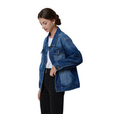 Amozae-2024New Spring Autumn Single-breasted Womens Denim Jacket Coat Loose Long Sleeve Tops Casual Jean Coats Female Outerwear