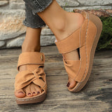 Amozae-Thick Sole Wedge Heel Sandals for Women Summer 2025 Casual Hollow Out Platform Slippers Woman Lightweight Non Slip Beach Shoes