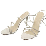 Amozae-2024 Hot Sale Women's Shoes Cross-tied Women's Sandals Fashion Crystal Dress Sandals Women Summer Peep Toe Heeled Sandalszapatos