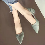 Amozae-2024 New Pointed Mid Heel Women's Shoes Shallow Mouth Single Shoes Women's Fashion High Heel Women's Shoes