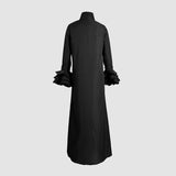 Amozae-Modigirl 2024 New Women‘s Autumn Dresses A-Line Flared Sleeves Split-Joint Split-Side Lapel Long Dress Clothing for Female