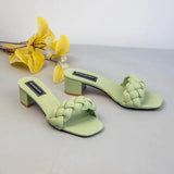 AMOZAE-- Square Heel Slides Summer Fashion Comfort