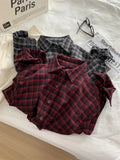 Amozae-Autumn Casual Outfits Amozae-Woolen Plaid Shirt Jacket For Women Autumn Winter Soft And Fluffy Flip Collar Shirt Jacket