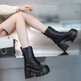 11CM Microfiber Women Boots Platform Wedge Knee High Fashion British Boots ZIP Leather Ankle Spring Synthetic Autumn Shoes