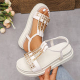 Amozae-Fashion Rhinestone Platform Sandals Women Summer 2025 Thick Sole Non Slip Beach Shoes Woman Shiny Crystal Bohemian Sandals Mujer