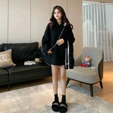 Amozae-Thickened Winter Woolen Coat  Early Spring Women's Long Red Coat With Horn Buttons Fashionable Women's Outerwear