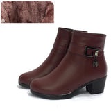 Genuine Leather women boots  2025 winter thick wool lined genuine Leather women snow boots large size women winter shoes