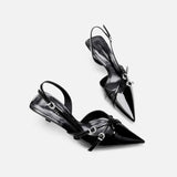 Amozae-New High Heels Sandals Women Shoes Spring Summer Footwear Pointed Toe Party Ladies Shoes Fashion Buckle Strap Female Pumps