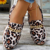 Amozae-35-43 Plus Size Women Casual Slip on Loafers Autumn Non-slip Soft Shoes Female Leopard Print Comfortable Sneakers Woman Shoes