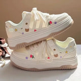 Amozae-Cute Cartoon Designer Sneakers Women 2024 Summer Breathable Mesh Women's Vulcanized Shoes Casual Fashion Student Platform Shoes