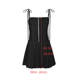 Amozae-hoco dresses  Summer A  Line Short Dresses 2024 New Arrivals Casual Pleated One-piece Dress Gown Black Birthday Holiday Dress Women