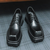 Amozae- Sinwon Angled Toe Lace-up Shoes