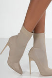 Amozae-Solid Color Pointed-Toe Knitted Boots