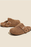 Amozae-Solid Plush Slip-on Flats