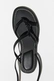 Amozae-Solid Strappy Flat Roman Sandals