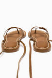 Amozae-Solid Strappy Flat Roman Sandals