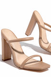 Amozae-Solid Color Block Heel High Heel Sandals