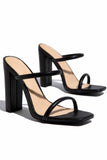 Amozae-Solid Color Block Heel High Heel Sandals