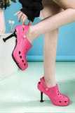 Amozae-Solid Color High Heel Clog