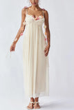 Amozae-nye outfits back to school dress  Draping Floral Applique Maxi Dress