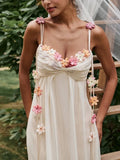 Amozae-nye outfits back to school dress  Draping Floral Applique Maxi Dress
