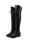 Amozae-Strappy Leather Over The Knee Boots