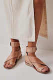 Amozae-Toe Ring Buckle Strap Flat Sandals