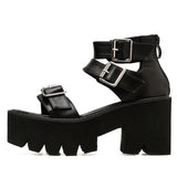 Amozae-back to school outfits Triple Buckle Platform Sandals