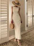 Amozae-New Women Summer Fashion Spaghetti Strap Sleeveless Sexy Dress Female Elegant Evening Midi Dress