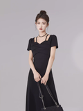 Amozae-dress to impress party dress nye outfits women's black dress YM1552