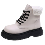 Amozae-back to school outfits Warm Sheepskin Ankle Boots