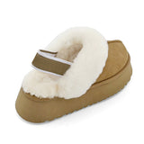 Amozae-back to school outfits Warm Sheepskin Platform Slippers