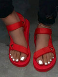 Amozae-Velcro Strap Flat Sandals