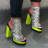 Amozae PU Leather Chunky Heels