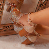 Amozae Adjustable Buckle Hollow Out Shine Sandals