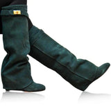 Amozae Stylish Faux Leather Hidden Heel Tall Boots