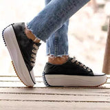 Amozae Daily Lace Up Non-Slip Platform Sneakers