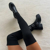 Amozae Knitted Over The Knee Thigh High Long Boots