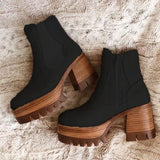 Amozae Fashion Faux Suede Zipper Boots