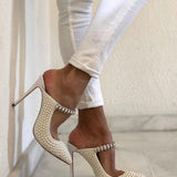 Amozae Chic Women Pearl Detailed High Heels