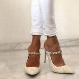 Amozae Chic Women Pearl Detailed High Heels