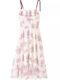 Amozae-dress to impress party dress nye outfits French rose floral suspender skirt for women in summer YM1510