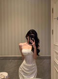 Amozae-dress to impress party dress nye outfits White Suspender Dress Sexy Waist Party Dress YM1668