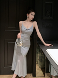 Amozae-dress to impress party dress nye outfits Charming Blue Straps Mermaid Dress Prom Dress YM1734