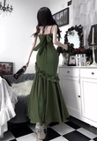 Amozae-dress to impress party dress nye outfits Pretty Mermaid Green Long Ruffles Prom Dress YM1625