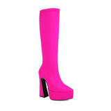 Amozae-Back To School Gifts Candy Pointed Toe Super High Heel Boots