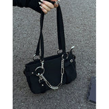 Amozae-Back To School Gifts Chain Link Edge Shoulder Bag