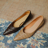 Amozae-2023 Women New Fashion Spring Autumn Low Thin Heels Shoes Office Ladies Pointed Toe Shallow Elegant Genuine Leather Party Pumps