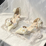 Amozae-kawaii shoes lolita beige high heels for women 2025 new y2k elegant shoes for ladies prom shoes