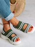 Amozae-Striped Cutout Sandals